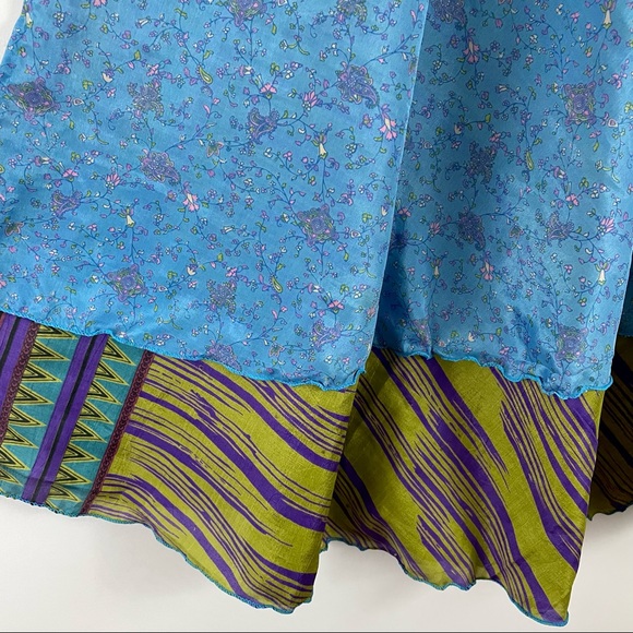 Reversible Upcycled Magic Sari Wrap Maxi Skirts BIN128 - Picture 3 of 6